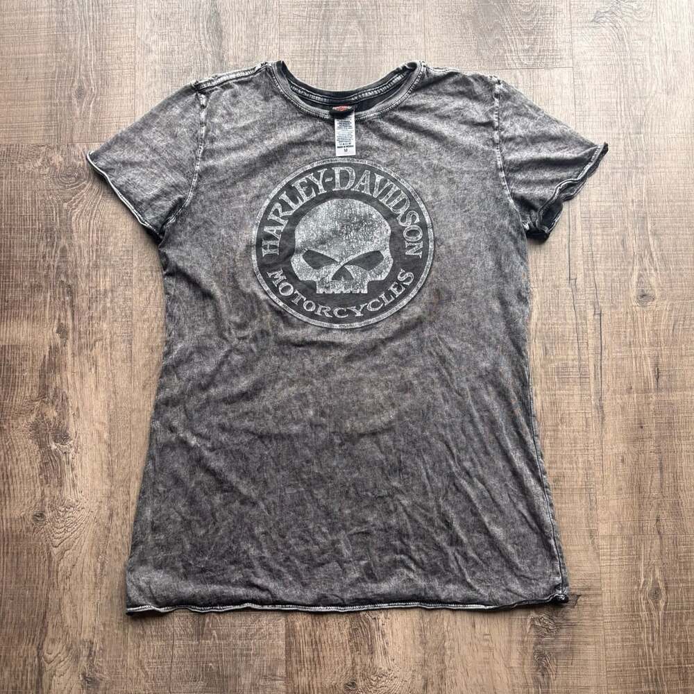 Harley Davidson T-Shirt Size M Mineral Wash Willie G Skull Graphic
